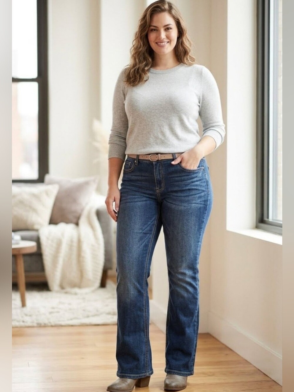 N Maurices High-Rise Curvy Bootcut Jeans Sz 12 Reg